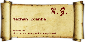 Machan Zdenka névjegykártya